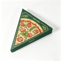 Boîte à pizza triangulaire en papier kraft personnalisée avec logo, pour une seule part, emballage de pizza triangulaire