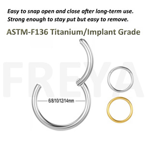 Pendientes de titanio F136 con circonita para <span class=keywords><strong>piercing</strong></span>, anillos para nariz, septum, oreja, daith, <span class=keywords><strong>tragus</strong></span>, hélix, lóbulo, joyería para <span class=keywords><strong>piercing</strong></span> corporal - Product Image 2