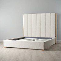 Zeitgenössische Luxus-Holzbetten mit Stoffpolsterung für Luxus-Schlafzimmersets