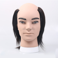 Tête de mannequin chauve en cheveux humains naturels de 8 pouces JAMBALAYA, tête d'entraînement pour hommes, tête de pratique pour greffe de cheveux masculin
