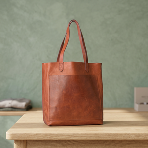 BS INTERNATIONAL Pochette de luxe artisanale pour femme en cuir véritable 100% avec fermeture éclair, durable, imperméable, capacité 3L+, idéale pour les voyages - Product Image 4