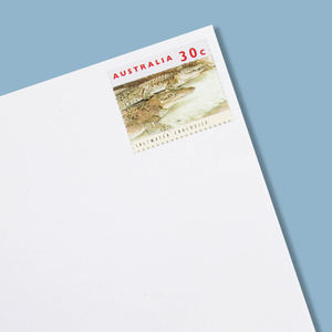 Timbre postal classique <span class=keywords><strong>de</strong></span> collection très prisé : Crocodile d'eau salée d'Australie 30c – Faune australienne à collectionner - Product Image 6
