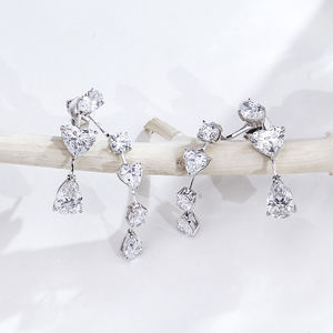 Pendientes de Diamantes Chapados en Oro Blanco S925 MSE-871 de Messi Jewelry para Mujer - Product Image 6