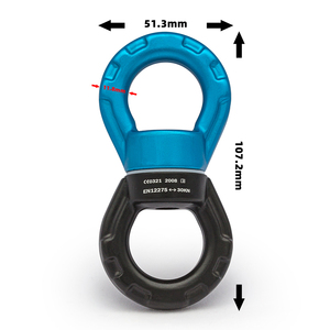 2023高品质铝旋转登山扣最安全的旋转装置吊挂附件，用于网树秋千 - Product Image 3