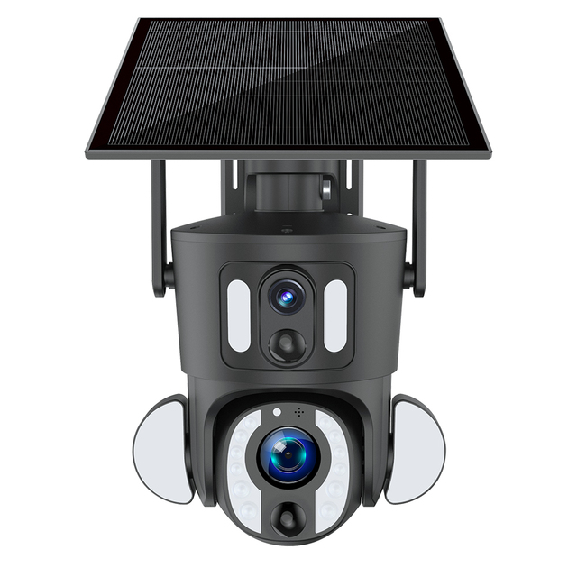 DIFANG 4G LTE Cellular Solar Dome Security Camera Outdoor 5MP 10X Zoom CMOS Color Night Vision Auto Tracking Wireless Camera