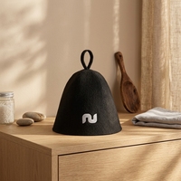 Chapeau de sauna en feutre unisexe personnalisé avec logo couleur, en laine mérinos naturelle et biologique, résistant à la chaleur, pour spa et hammam