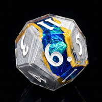 7PCS Night Abyss Star Rift Black Blue Resin DND Dice Sets Buatan Tangan dengan Tepi Tajam Dadu Polihedral untuk Dungeons Dragons TRPG Permainan Papan