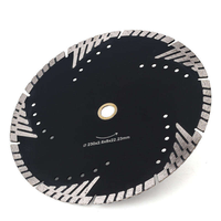 Lame de scie circulaire diamantée turbo frittée JDK 230 mm (9 pouces) pour la découpe du granit et du marbre