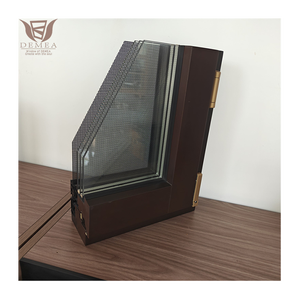 DEMEA Marco de ventana de madera moderno Vidrio doble Revestimiento de aluminio Ventana de madera de roble Ventanas abatibles giratorias - Product Image 6