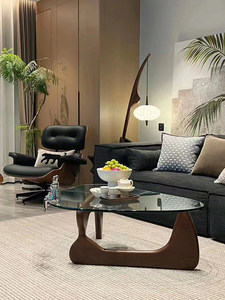 Nordic Retro-vintage Modern Isamu for Solid Wood Frame Ultra-minimalist Coffee <b>Table</b> <b>Table</b> Requires Assembly - Product Image 3