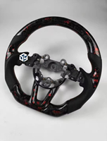 Volante Deportivo de Cuero para Mazda, con Fibra de Carbono Real, Base Plana, Sensación Cómoda, para Mazda 3 Axela CX4 CX5