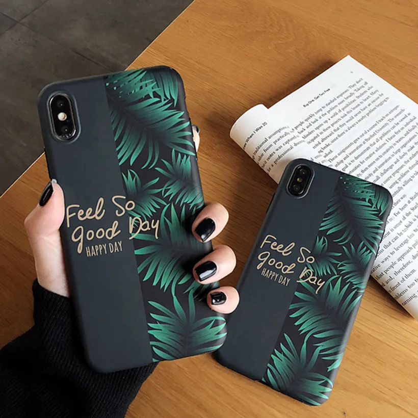 Plating Retro Banana Leaf Splice Phone Case For iPhone 11 pro XR XS Max 6 7 8 Plus X Soft IMD Full Body Phone Back Cover Shell
