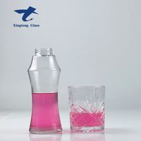 Vente en gros bouteilles en verre de 350ml grande bouche super silex jus vodka tequila whisky
