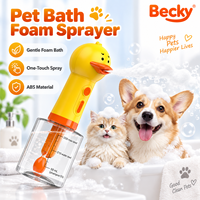 Distributeur de savon électrique pour chien en forme de canard mignon, machine à bulles pour animaux de compagnie, vaporisateur de shampoing personnalisé pour chien, fabriqué en usine