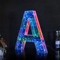 Fiesta TOP Ventas calientes Grandes Led Acrílico Flash Letras 3D Acrílico Luminoso Blanco Azul Verde Rojo Letrero de neón Luces LED Signo Favor DJ