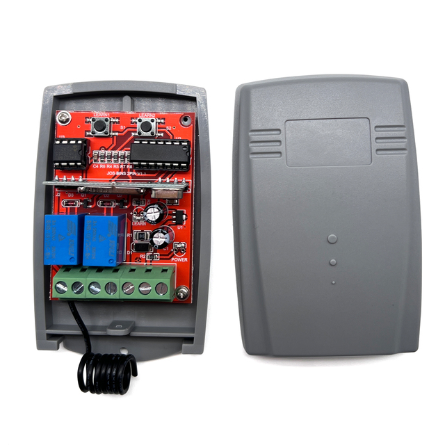 Universal 2 Channel Gate Garage Door Remote Control Receiver 433MHZ Fixed Code and Rolling Code Receiver Remote Control Switch