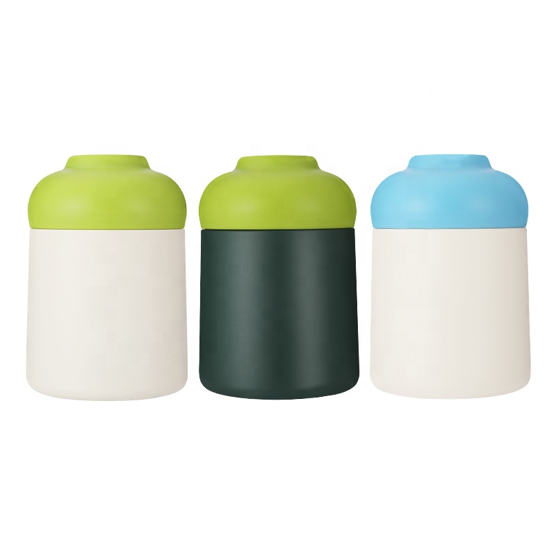 Экологически чистые изолированные вакуумные Детские ланч-контейнеры из нержавеющей стали, банка для горячих продуктов со складной ложкой