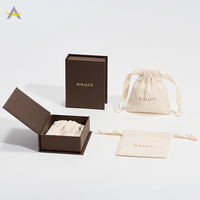 Auralux Personnalisé Logo Éco-Biodégradable Petit Sac en Coton à Cordon pour Emballage de Bijoux Pochette à Bijoux
