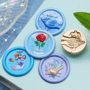 ชุดรูปแบบมหาสมุทรตราประทับขี้ผึ้งนูนหัวทองเหลืองแข็งที่มีการออกแบบเป็นคลื่นเปลือกหอย<span class=keywords><strong>ปลาวาฬ</strong></span>สำหรับงานแต่งงานการปิดผนึกขี้ผึ้งงานฝีมือ DIY - Product Image 6