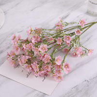 Tanaman buatan dan bunga sutra bunga sakura babysbreath untuk dekorasi acara pernikahan