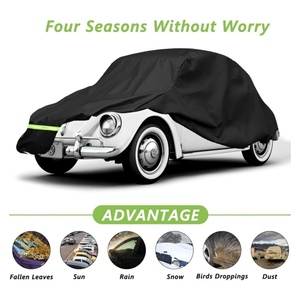 Housses de voiture imperméables pour Volkswagen Beetle berline 2 portes 1960-1980, imperméables, coupe-vent, avec sangle et fermeture éclair sur la porte du conducteur - Product Image 3