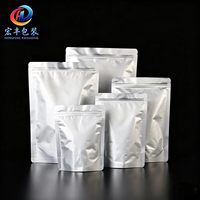 Sachet Doypack en aluminium double face épaissi pour noix, thé et grains de café, avec pochette d'emballage alimentaire refermable