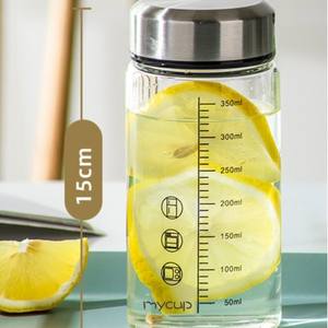 高品质便携式透明可爱玻璃水瓶 301-400ml 带盖 经典设计 耐高温 Smoon 品牌水瓶 - Product Image 6