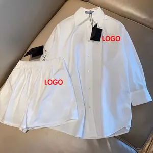 Droma VIP 링크 연락처 디자이너 의류 유명 브랜드 클래식 느슨한 셔츠 럭셔리 여성 세트 도매