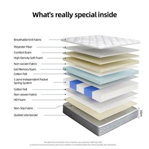 Diskon 30cm hellosleeptemperatur-mengatur kasur ortopedi 12 lapis Multi dibungkus Musim Semi Colchon Bed pemasok - Product Image 3