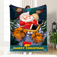 Couverture en flanelle à imprimé rennes de Noël, douce et chaude, pour la décoration de la maison, plusieurs styles
