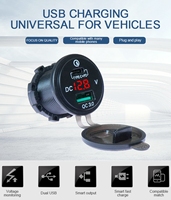 Chargeur USB rapide multi-ports pour voiture avec affichage LED de type C QC3.0, protection contre l'inversion de polarité