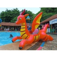 Ballon gonflable de modèle de dragon bleu gonflable de dragon de mer de qualité personnalisée