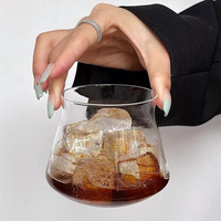Tasse à café vintage américaine Latte Turned Simple Glass Design Classic Style Whisky Juice Cold Drink Glass Cup