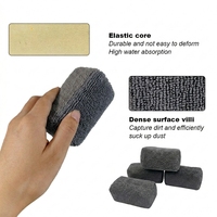 Bloc applicateur de cire en microfibre gris uni, éponge épaisse en mousse pour le detailing automobile, pour l'application de cire, de polish et de revêtement céramique