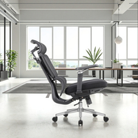 Fauteuil de bureau de direction moderne et ergonomique en tissu, pivotant, de luxe, à dossier haut, confortable, avec soutien lombaire réglable, certifié