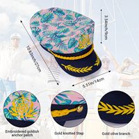 Chapeau de marin SOLPOP pour homme et femme, casquette marine pour fête d'Halloween, déguisement de capitaine de yacht, équipage de bateau nautique