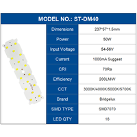 Modules d'éclairage LED 50W 80W DC 48V 50V/54V 56V avec SMD 5050 7070 190LM/W 200LM/W pour éclairage public, éclairage de tunnel, garantie 5 ans