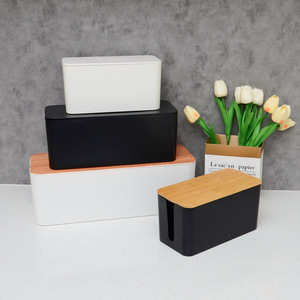 Máy tính để bàn nhựa lưu trữ hộp, dây điện ổ cắm hộp bảo vệ, accordion phong cách với tre Bìa cắm bảng lưu trữ hộp - Product Image 4