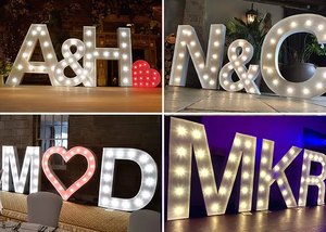 Bán Buôn Trang Trí Đám Cưới Varsity Phông Chữ Đèn Marquee Thư LED Số Lớn Khổng Lồ Ánh Sáng up Chữ Led Marquee Chữ - Product Image 2