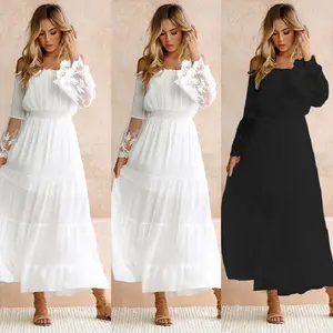 Y2K Casual Women Knitted Dresses Sexy Solid Ruffles Off Shoulder Spring and Autumn Dresses Street Wear