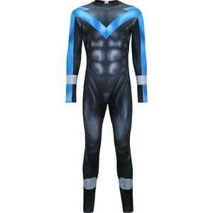 Disfraz de Nightwing para adultos, traje de superhéroe azul para hombre, traje de Halloween - Product Image 1