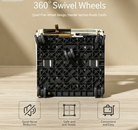 Sac à dos de transport pour animaux de compagnie 2-en-1 à roulettes, respirant, avec fermeture éclair, tapis amovible, fenêtres en maille pour la ventilation, en tissu Oxford