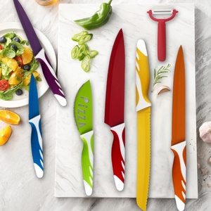 Colorful 8-Piece Kitchen <b>Knife</b> <b>Set</b> Nonstick Coating Chef <b>Knives</b> <b>Set</b> Stainless Steel <b>Sharp</b> Kitchen <b>Knife</b> - Product Image 6