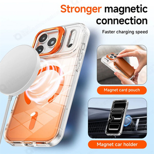 Nouvelle coque transparente magnétique à chargement sans fil couleur dégradée <span class=keywords><strong>pour</strong></span> iPhone 17 Pro Max 17Pro 17Air avec support d'objectif métallique et protection antichoc - Product Image 2