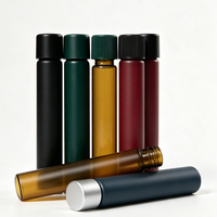 Tubes en verre avec logo personnalisé, avec bouchon à vis CRC anti-enfants, flacons en verre transparents pour l'emballage de fleurs séchées, flacon de stockage vide