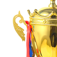 Vente chaude trophée de tasse en métal personnalisé grand Champion prix d'honneur nouveau Design trophées et médailles d'or soutien logo personnalisé