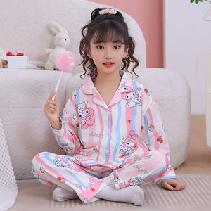 تخفيضات رائجة ملابس نوم للأطفال البنات بيجامات لطيفة للأطفال بتصميم شخصيات سانريو الكرتونية كيتي وكرومي ملابس منزلية للأطفال - Product Image 2