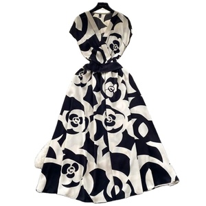 Nuevos Vestidos Maxi Elegantes para Mujer, Cuello en V, Sin Mangas, Estilo Retro con Estampado, Vestidos de Lujo Ligero - Product Image 4