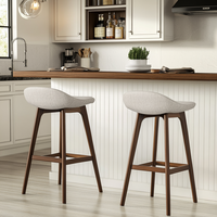 Chaise de bar moderne et minimaliste Tabouret haut en bois massif créatif pour comptoir de cuisine Chaise de bureau