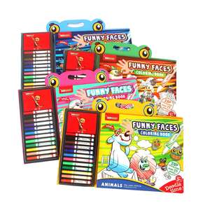 Keybaby Groothandel Nieuwe Aanwinst 28 Pagina's Schattige Ogen Speelgoed Waterverf Pen Grappige Gezichtsveranderende Kleurboek voor Kinderen Krabbel Tijd - Product Image 1